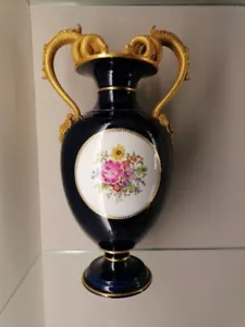 KPM Berlin vaso sfarzoso manici serpente cobalto Julius Wilhelm cappotto RARO!!! 42 cm - Foto 1 di 24