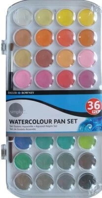Daler Rowney Simply Watercolour - 36 Pieces Pan Set New Sealed  - Image 1 of 2