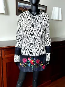 DESIGUAL 71E2YG1 Mantel Knopfleiste Stehkragen gewebt bestickt EDI Größe 46 - Bild 1 von 24
