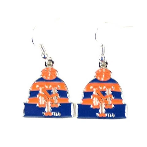 New York Mets Knit Hat Earrings Cover