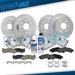 Front & Rear Drilled Rotors Brake Calipers Brake Pads for Silverado Sierra 1500 - Picture 1 of 8
