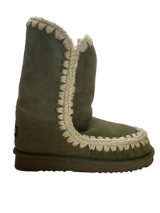 Mou Creston Eskimo 24 Olive Green Sheepskin Wool Pull On Boots Womens EU 37 NIB - Picture 1 of 10