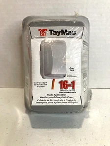 TayMac Weatherproof Receptacle Cover For Wet & Damp Location Gray MM410G 1-Gang - Picture 1 of 6