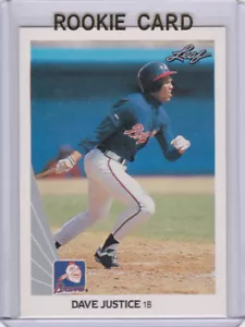 DAVE JUSTICE 1990 Leaf RC Atlanta Braves Baseball ROOKIE KARTE Yankees A's - Bild 1 von 2