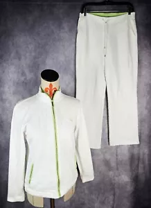 Lauren Ralph Lauren Womens M 2 Pcs White Green Track Suit Pants Jacket READ - Picture 1 of 12