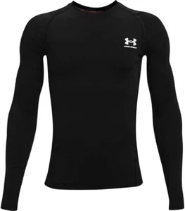 Under Armour Boy's Heatgear Long Sleeve Fitted Shirt, Black, Sz-YXL - Picture 1 of 2