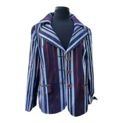 Blazer Chaqueta Informal BASLER SPORT Rayas Azul Marino Blanco Rojo Talla EU 42 US 12 Foto 1 de 4
