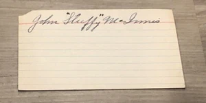 John Stuffy McInnis Signed 3 x 5 Index Card Baseball JSA Autograph - Picture 1 of 2