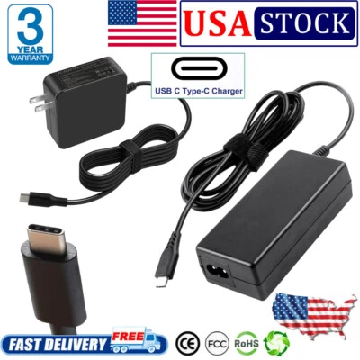 USB Type C Chromebook Power Adapter PD Wall Fast Charger for Laptop Smart Phones - Image 1 of 4
