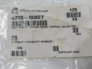 AMAT Applied Materials 0720-00827 Contact Pins 22-20AWG Crimp Copper -Alloy Tin - Picture 1 of 4