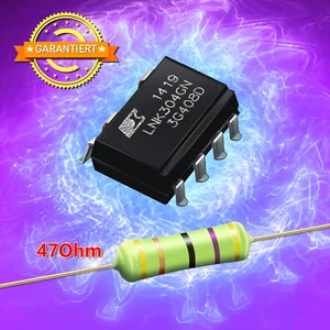 IC LNK304GN +1 Widerstand 47 Ohm 3 Watt - Reparaturset AEG, Whirlpool, Bauknecht - Bild 1 von 3