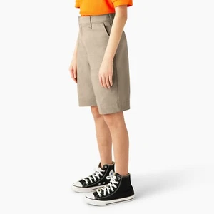 Dickies Girl's Shorts Stretch Bermuda Classic Fit Desert Sand Beige Shorts - Picture 1 of 4