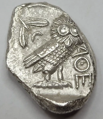 Athens Greece AR OWL TETRADRACHM 393-294BC 17g Genuine Silver Ancient Coin *G824 - Image 1 of 4