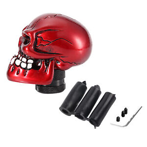 (red)Gear Lever Knob Stylish Cool Resin Durable Gear Shift Knob Skeleton Skull