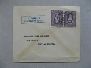 HAITI, cover FDC 1942, Madonna map, 2x 3c - Picture 1 of 1