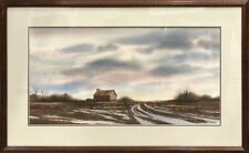 Rob O'Dell Indiana Artist Original Watercolor - Barn Landscape Peaceful Winter
