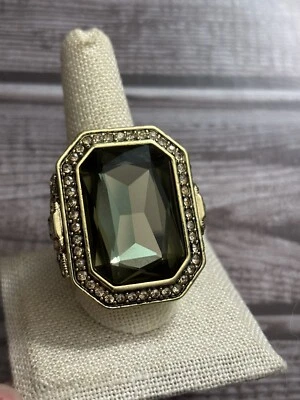 Anillo Heidi Daus enorme verde ahumado talla 12 Foto 1 de 4