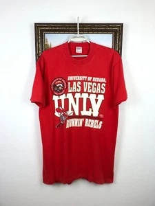 Vintage 90's UNLV Runnin Rebels Shirt NCAA Red Over Print Mens Rare Hype Size - Picture 1 of 13
