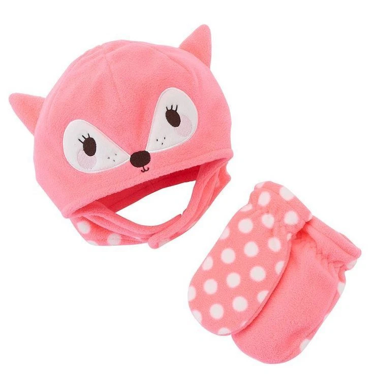 Conjunto de sombrero y mitones de lana de ciervo rosa para bebé niña 6-18 meses Jumping Beans NUEVO Foto 1 de 1