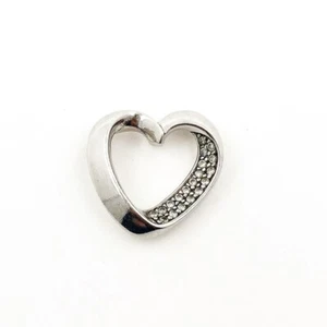 Cuore Ciondolo con Zirconi Di 925er Argento - Foto 1 di 1