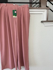 Halara NWT Women's XL pink High Waist Wide Leg Flowy Palazzo Casual Pants - Picture 1 of 2