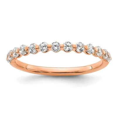 14k Rose Gold Lab Grown Diamond Band Ring for Women Size 7 - Image 1 of 4