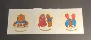 Vintage 80s Matte Scratch and Sniff Stickers GINGERBREAD Lot of 3 Great Scent - Bild 1 von 5