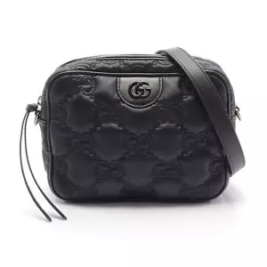 GUCCI GG Matelasse Small Shoulder Bag 702234 Nylon Leder Schwarz Gebraucht Damen - Bild 1 von 6