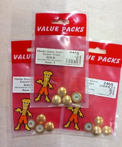3 Packs of 4 Value Pack Gold Plastic Dome Cover Caps - Picture 1 of 3
