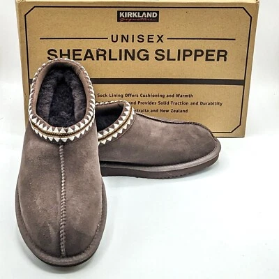 Kirkland “Slippers Shearling Unissex” Natural Conforto Marrom Pele de Carneiro Genuína NOVO - Imagem 1 de 4