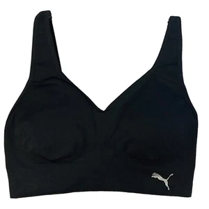 PUMA Damen schwarz gepolsterte verstellbare Riemen Sport-BH, Größe Small - Bild 1 von 10
