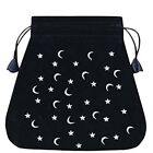 Moon And Stars Velvet Bag Black Embroidered Cards Lo Scarabeo 200x200 Mm LX02