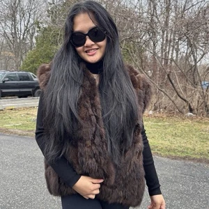 Vintage Rabbit Fur Vest By Andrew Marc Made In Korea Unisex L/Extra Large - Picture 1 of 17