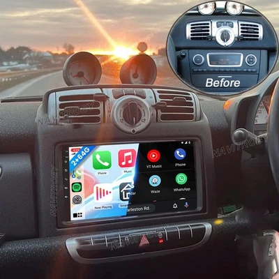 Carplay 2+64GB For Mercedes Benz Smart Fortwo 11-15 Car Stereo Radio GPS Navi BT - Image 1 of 4