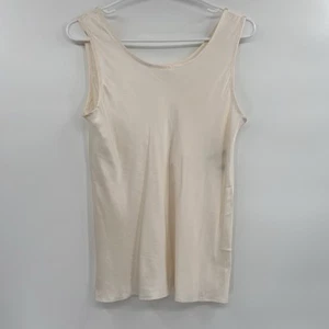 Lord And Taylor Womens 100% Silk Sleeveless Top Size Medium Ivory Quiet Luxury - Picture 1 of 5