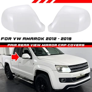 Left+Right Rear View Mirror Cap Covers Gloss White For VW Amarok 2012-2019 - Picture 1 of 11