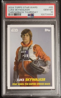 Luke Skywalker 2024 Topps Throwback Thursday Star Wars #65 PSA 10 GEM MT - Image 1 of 2