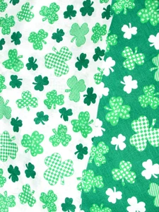 STOFF REMS ST PATRICKS DAY KLEEBLÄTTER auf weißem oder grünem Hintergrund (Nähen RM BX 7) - Bild 1 von 4