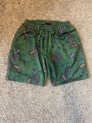 Pantalones Cortos De Colección Años 2000 Stussy Floral Paisley Malla Talla Para Hombre M Verde/Azul/Rojo Foto 1 de 4