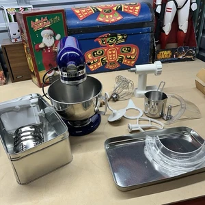 KitchenAid Batidora de Pie KSM90 300W Ultra Potencia Accesorios Cabezal Inclinable AZUL PROBADO - Imagen 1 de 24