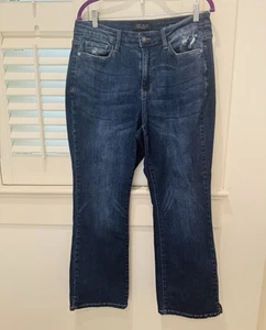 Judy Blue Slim Boot Cut Jeans Women's Size 16W Blue Denim Stretch Distressed - Picture 1 of 17