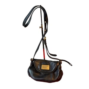 Marc by Marc Jacobs Classic Mini Natasha Crobbody Bag Black Leather Bronze - Picture 1 of 14