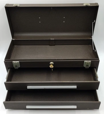 Vintage KENNEDY 2 Drawer 20" Tool Box #220 Machinist Chest w/Keys EXCELLENT - Image 1 of 4