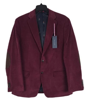 Tommy Hilfiger Men's Modern-Fit 100% Cotton Corduroy Sport Coat Burgundy 44R NWT - Image 1 of 4