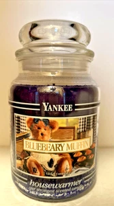 RARE Yankee Candle BLUEBEARY MUFFIN 22 oz jar Blueberry BOYDS Black Band UNUSED - Picture 1 of 5