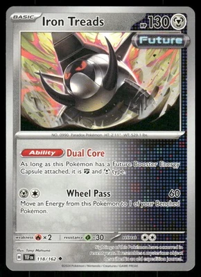 Iron Treads 118/162 Uncommon Normal NM Pokemon SV05: Temporal Forces - Image 1 of 2