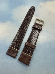16 mm HERREN VINTAGE HIRSCH OXFORD MODELE DEPOSE BRAUN LEDER UHRENARMBAND 8" NOS - Bild 1 von 4