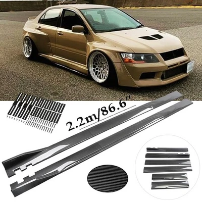 86.6“ Carbon Fiber Side Skirt Rocker Panel Splitter Lip For Mitsubishi Galant - Image 1 of 4