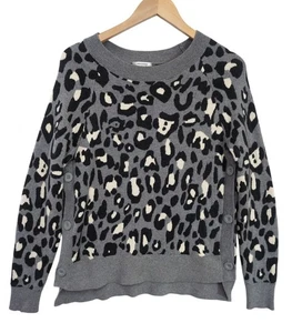 Maglione Stella & Dot donna M grigio leopardato mob moglie spigoloso audace manica lunga - Foto 1 di 8