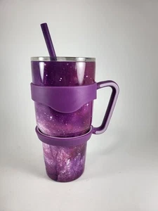 Purple Yeti Rambler W/ Removable Handle, Straw & Lid Galaxy Design - Picture 1 of 9